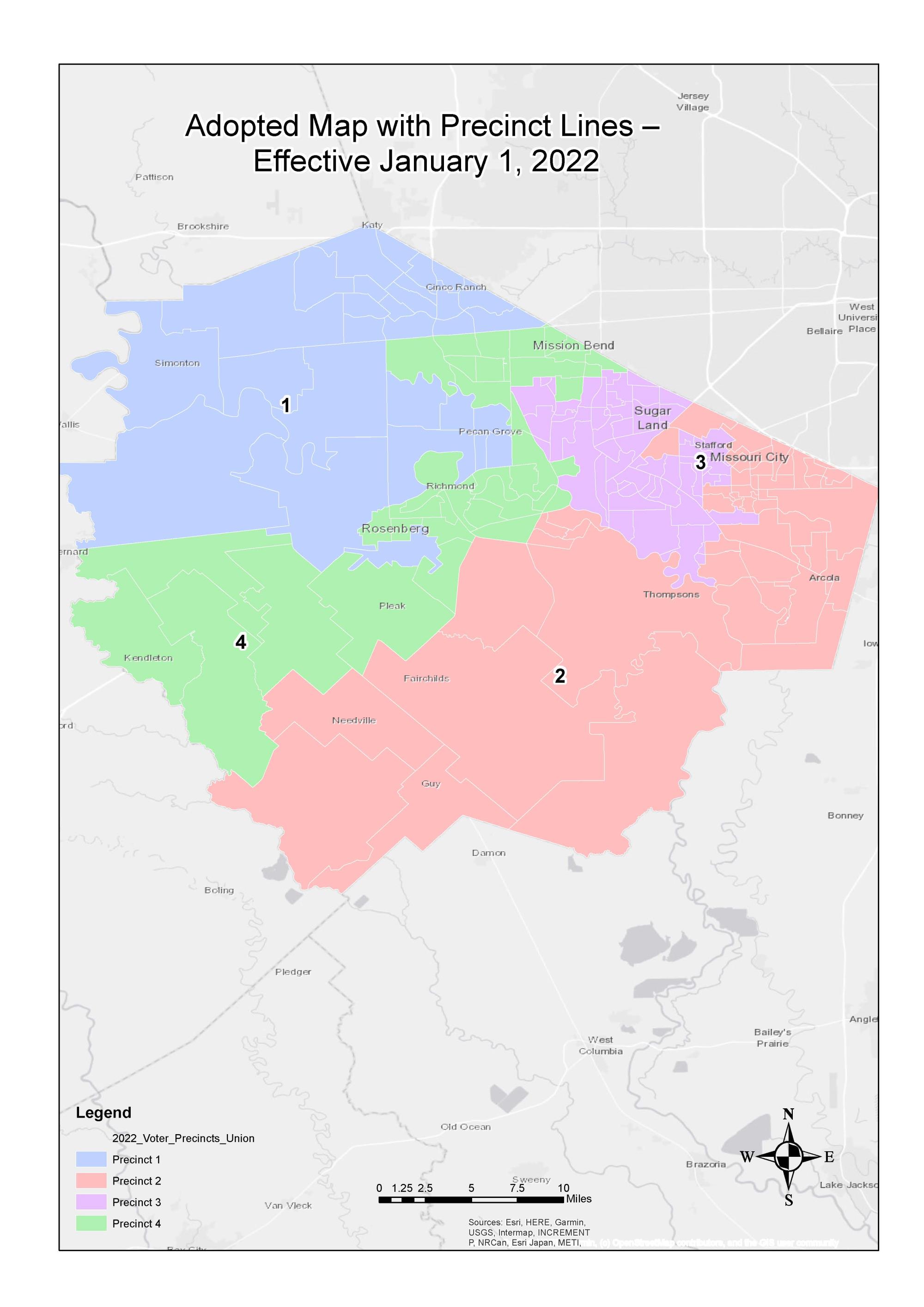 Adopted Map with Precinct Lines Effective January 1, 2022
