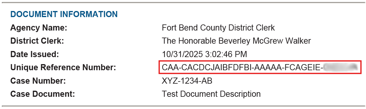 reference number example