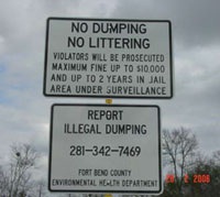 No Dumping. No Littering.