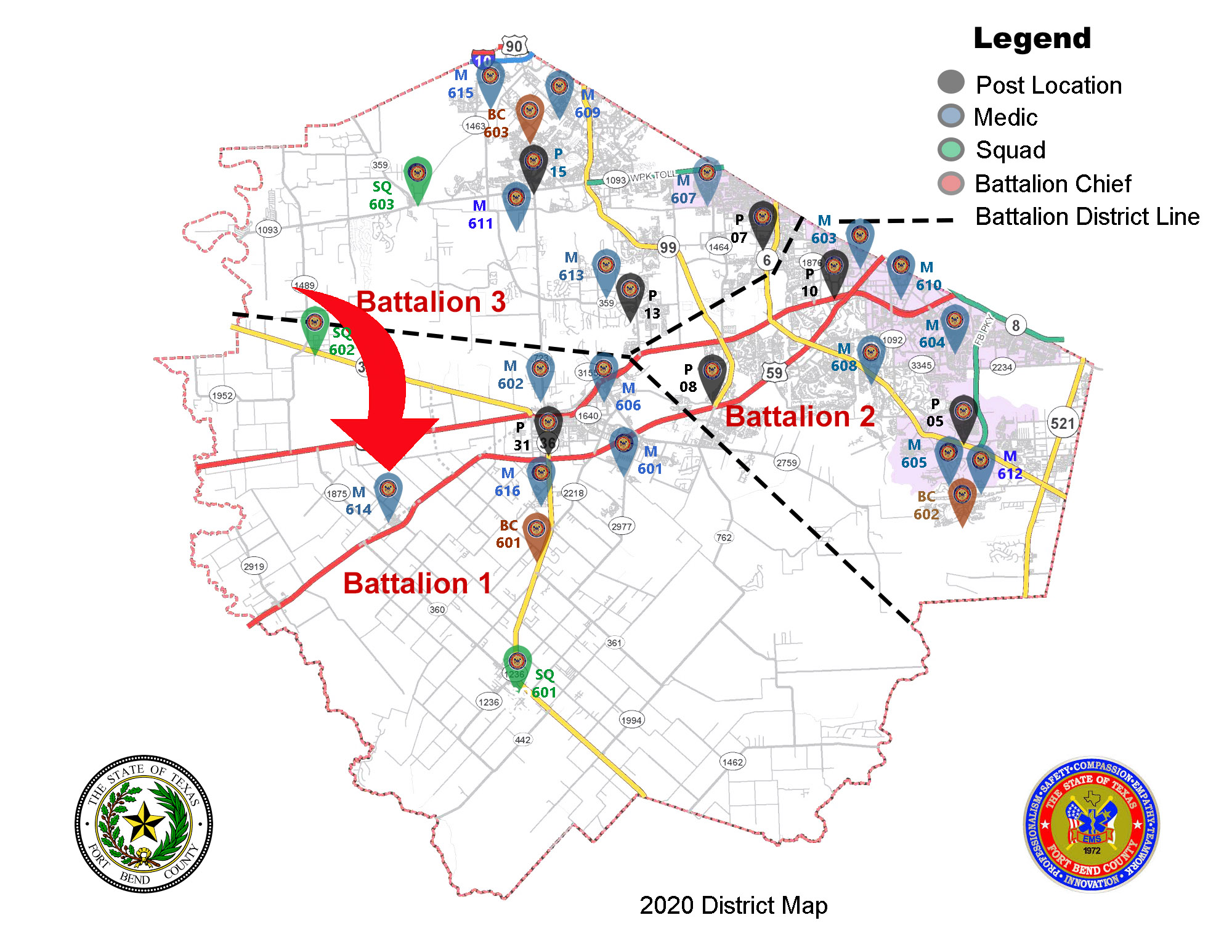 Medic 614 on map