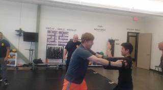 Employees training in self-defense