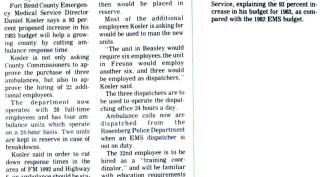 EMS Budget Increase 1983