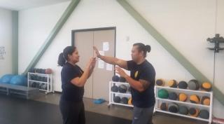 Employees training in self-defense