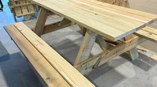 6' Table with attached benches