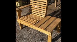 24&amp;quot; chair with attached side table with cup holder and outdoor polycoat