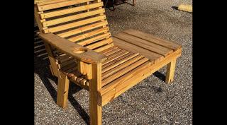 24&amp;quot; chair with attached side table with cup holder and outdoor polycoat