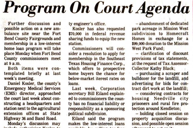 1983 New EMS Station Article 1983 New EMS Station Article